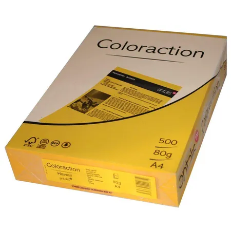 Antalis Kopierpapier, DIN A4, 80 g/qm, Farbe: hawai goldgelb