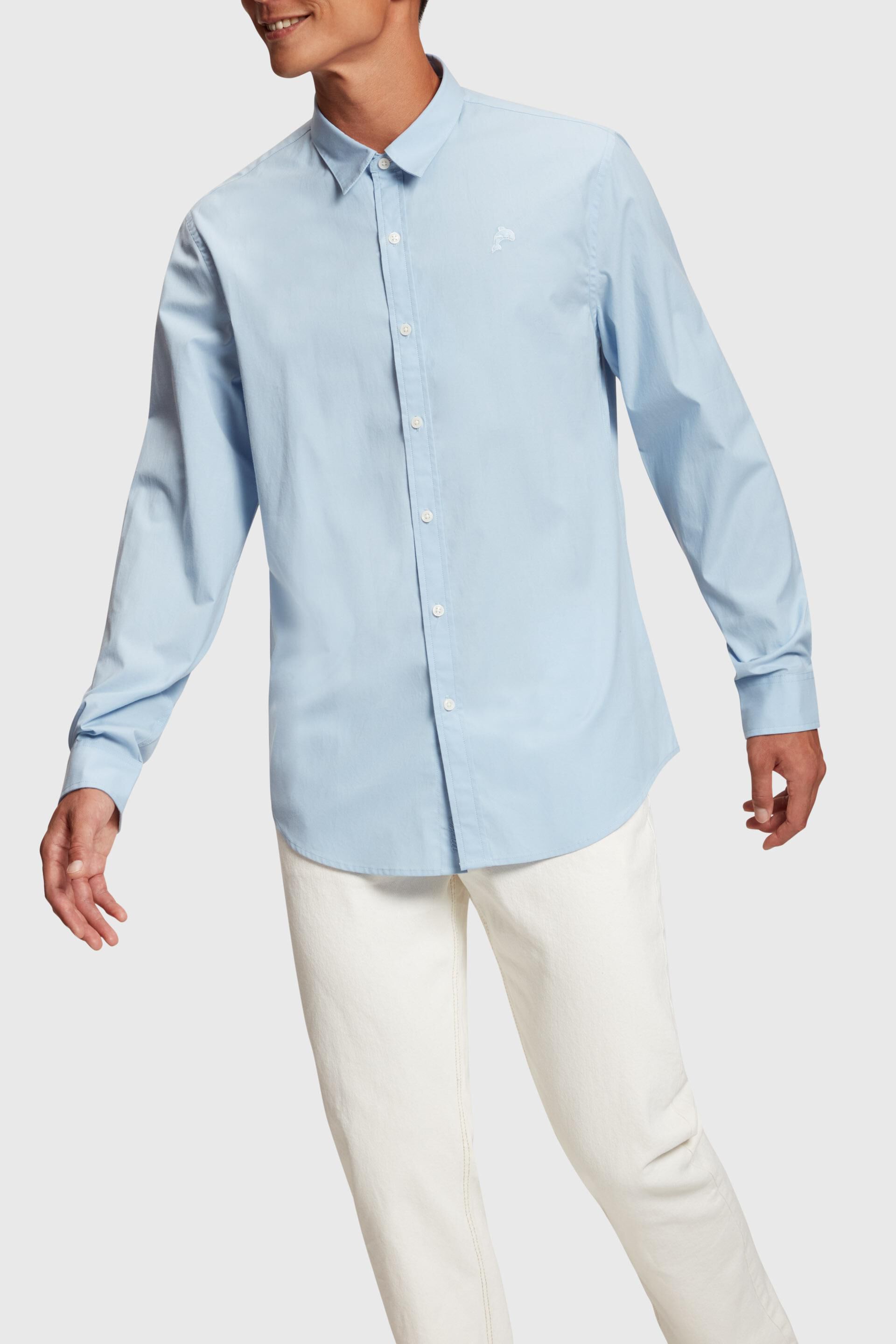 Chemise en popeline Slim Fit à badge dauphin