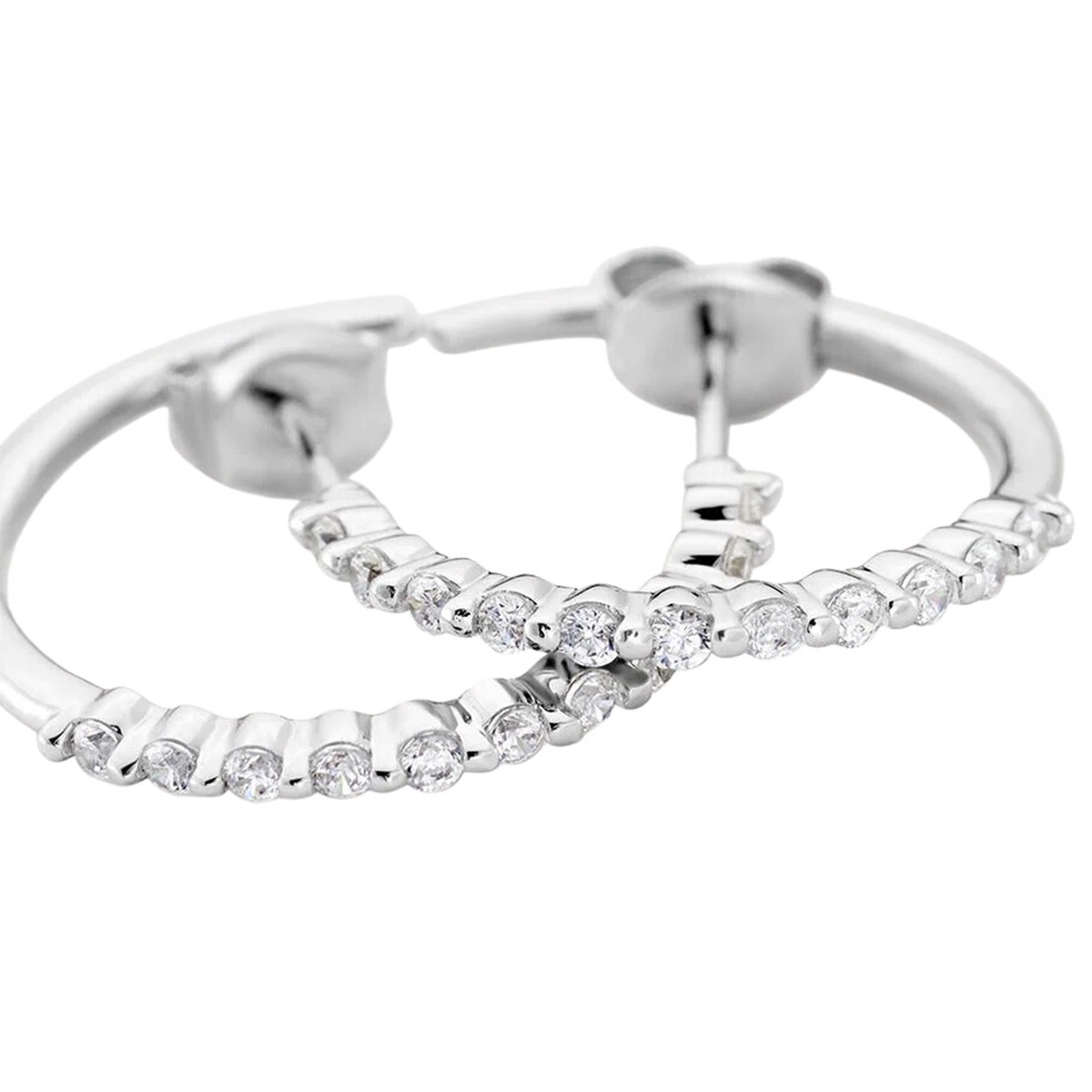 Boucles d'oreilles créoles Agatha Beloved argent