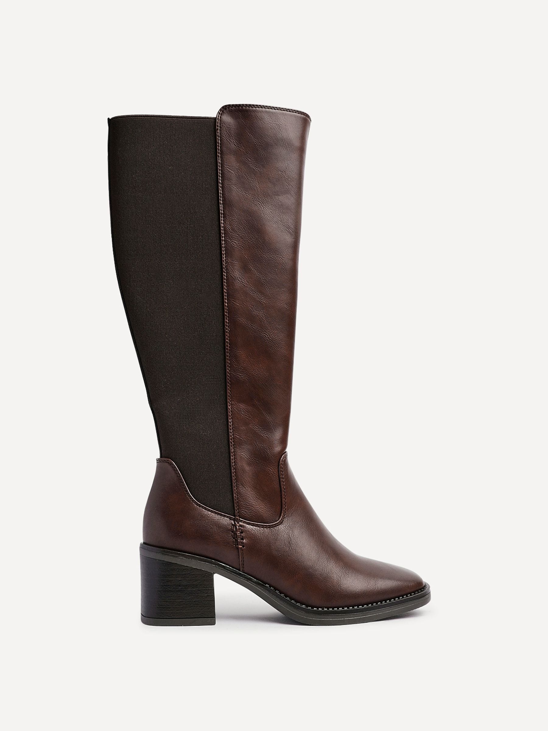 Bruin - Linzi Reason Block Heel High Leg Boots With Back Stretch Panel