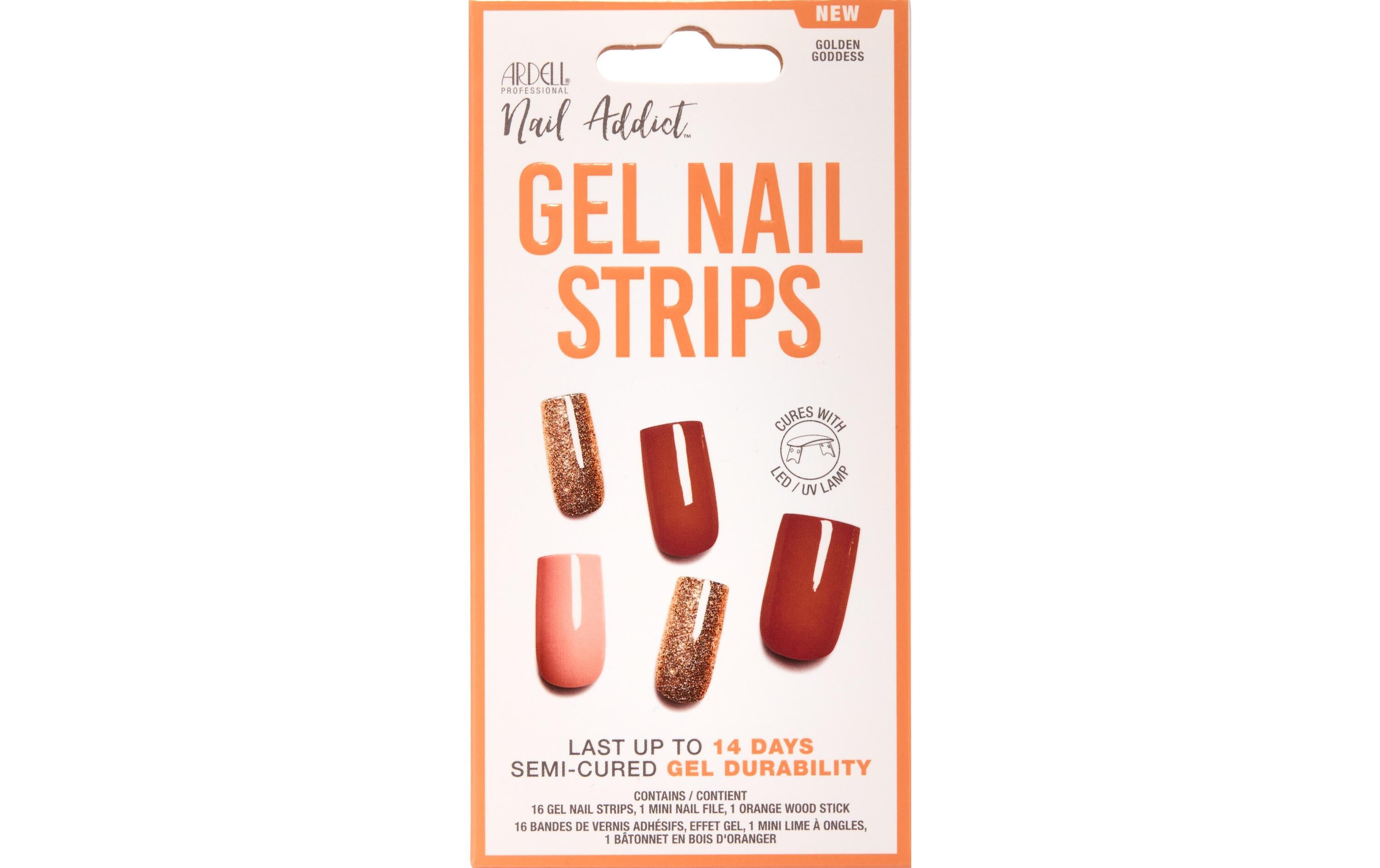 Gel Nail Strips Golden Goddess 16 StückNagellack, der nicht trocknen muss, nicht absplittert und auch noch länger hält