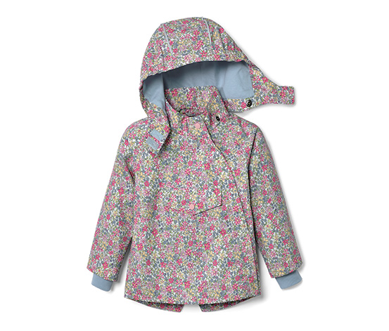 Kinder-Regenjacke, Blumen-Alloverprint