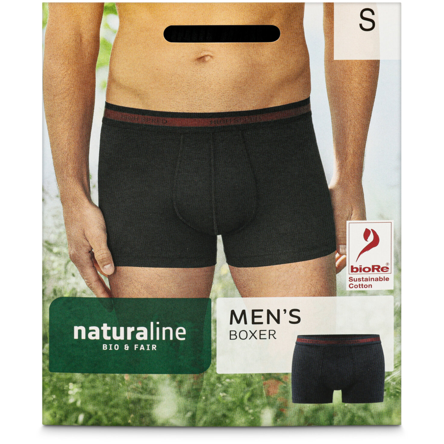 Naturaline Textil Herren Boxer schwarz S
