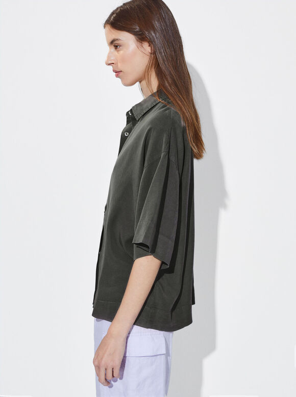 Camisa 100% Lyocell - Cáqui