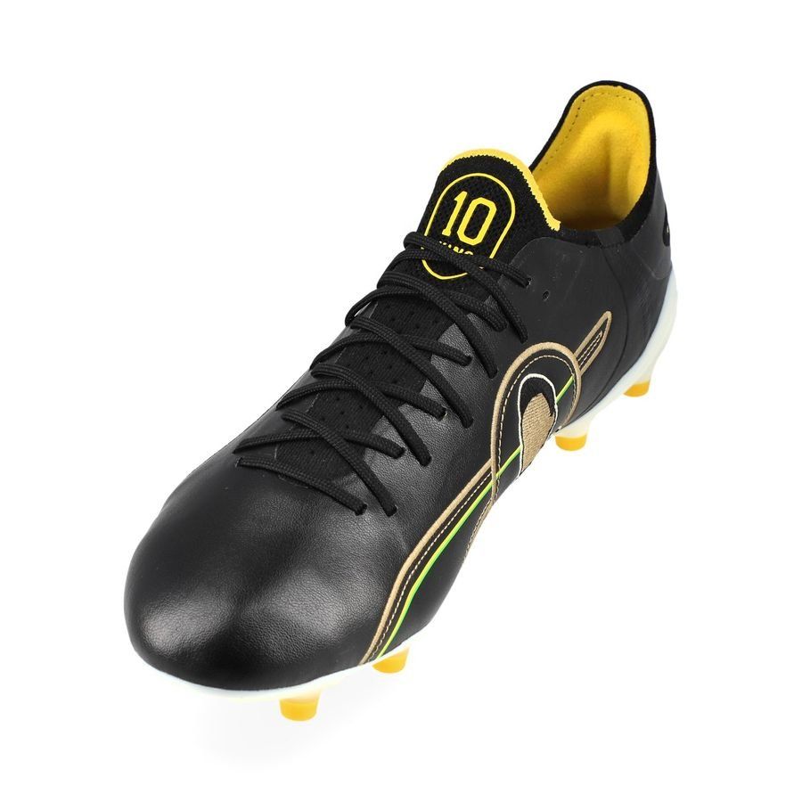 PUMA King Ultimate Pele FG/AG Legends - Noir/Blanc/Jaune/Doré ÉDITION LIMITÉE