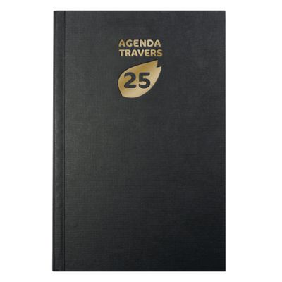 Agenda Travers - 1 jour par page - 13,5 x 21 cm - noir - Exacompta