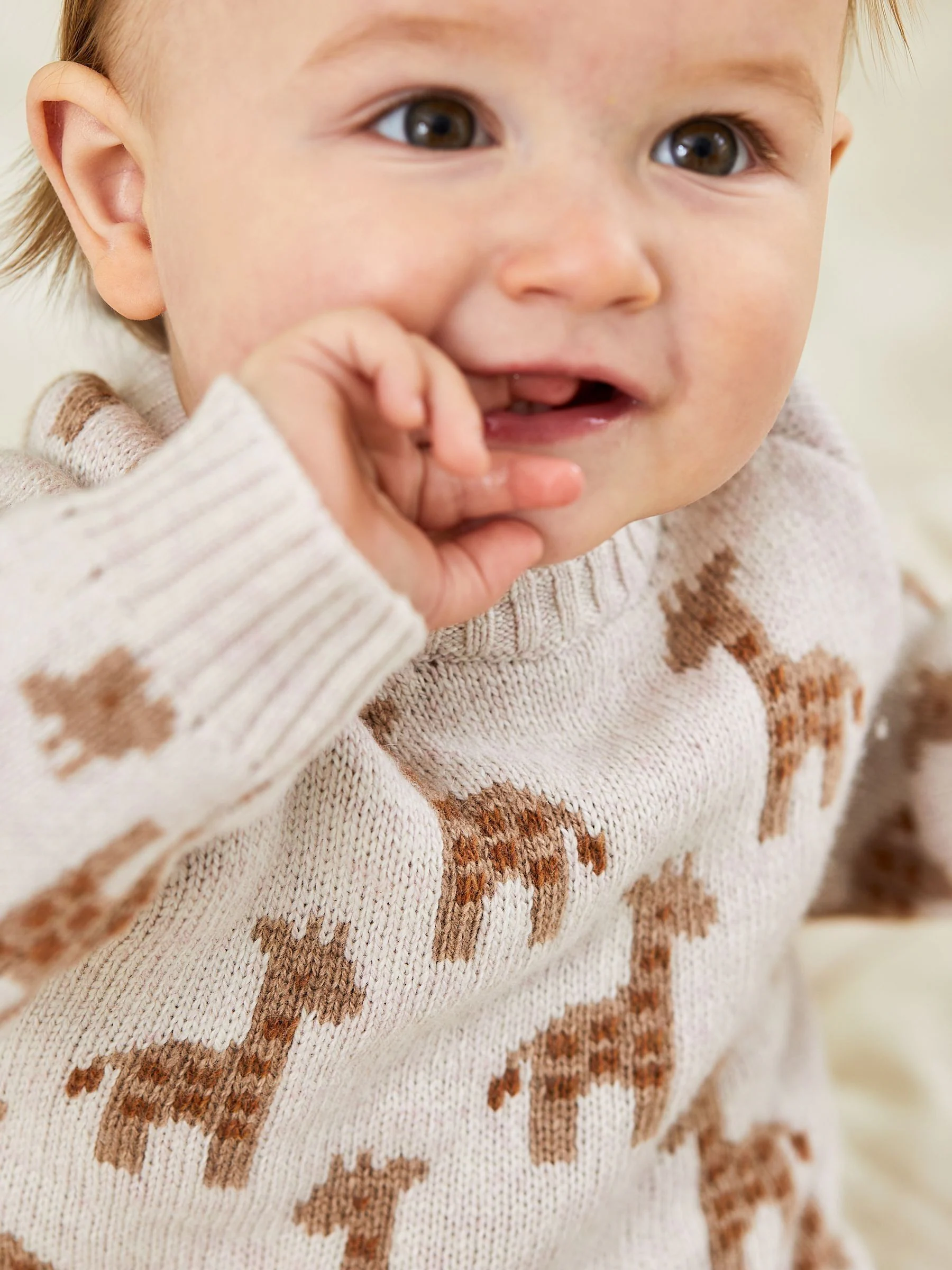 JoJo Maman Bébé gebreide giraffe Trui en Broeken Baby Set