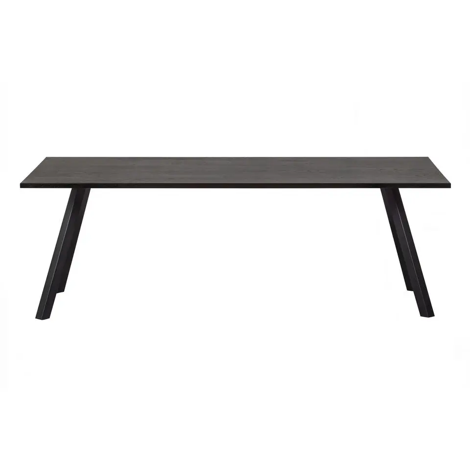 WOOOD Tablo Tafel met 2-stand Poot - Eiken/Metaal - Zwart - 75x200x90