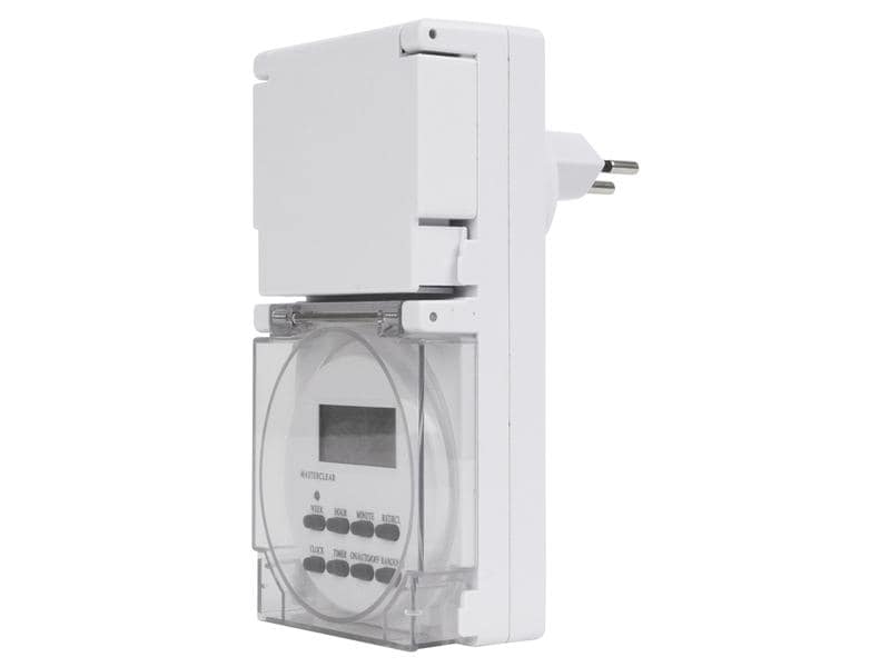 STEFFEN Timer Digital, T13 - T13, IP55, 10 Programme Digita Digitaler Timer mit LED Display und T13 Steckdose für den Aussenbereich