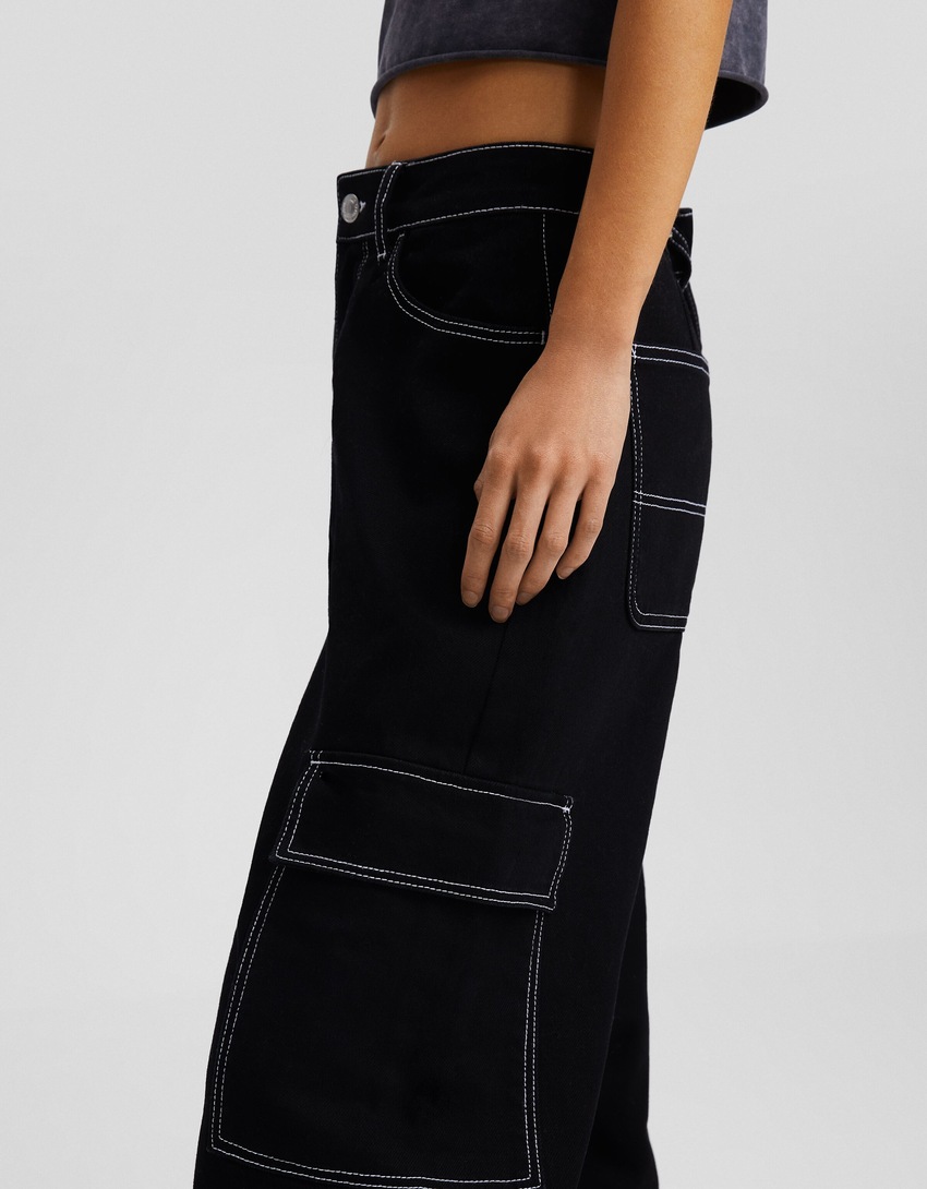calça cargo reta