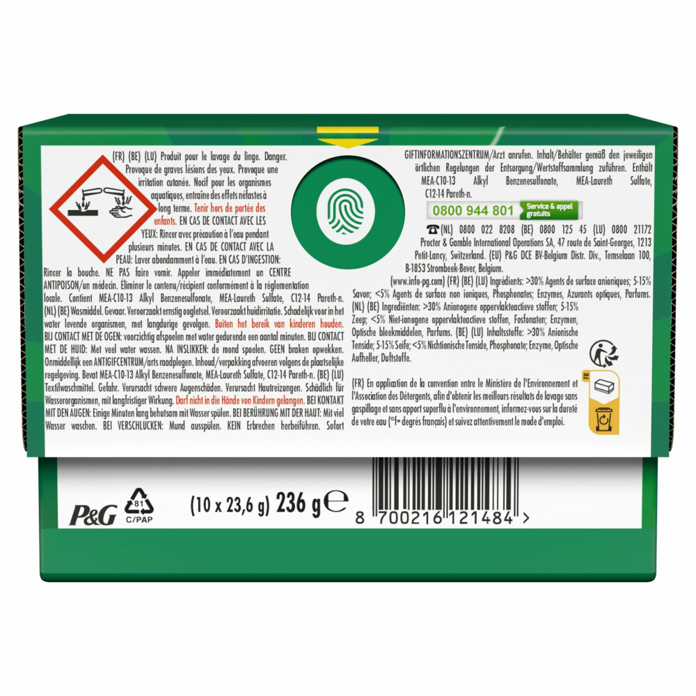 Ariel 4in1 Wasmiddel Pods Actieve Geurbestrijding10 stuks