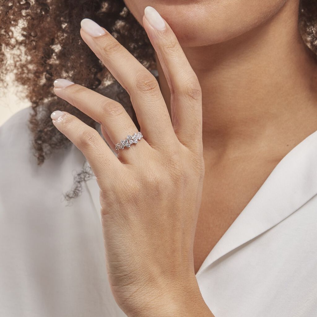 Bague Tokyo Or Blanc Oxyde De Zirconium