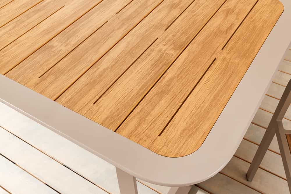 Outdoor Esstisch ORGANIC 200cm natur Kunststoff greige Aluminium Gartentisch wetterfest