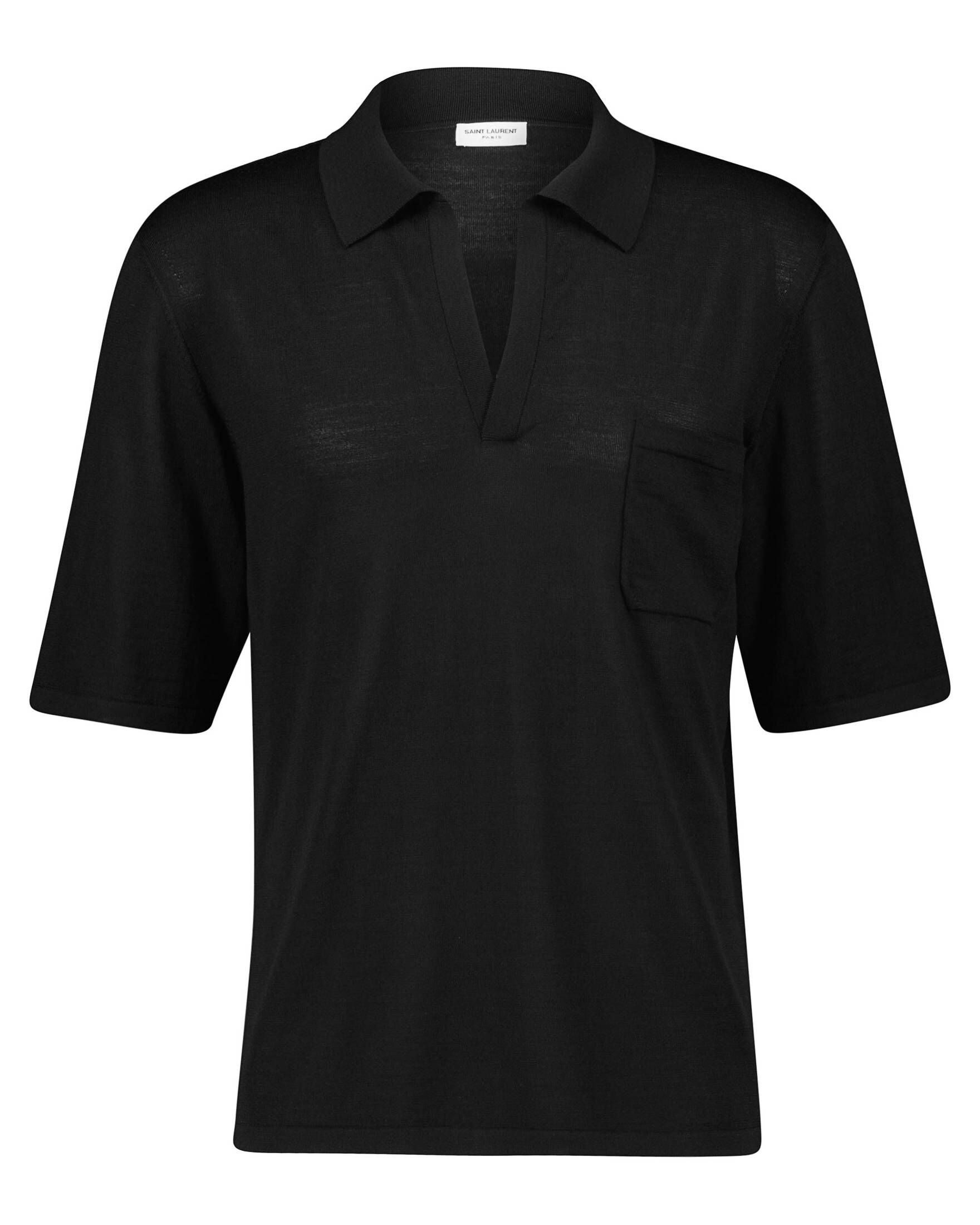 Saint Laurent| Herren Strickpoloshirt aus Wolle Kurzarm