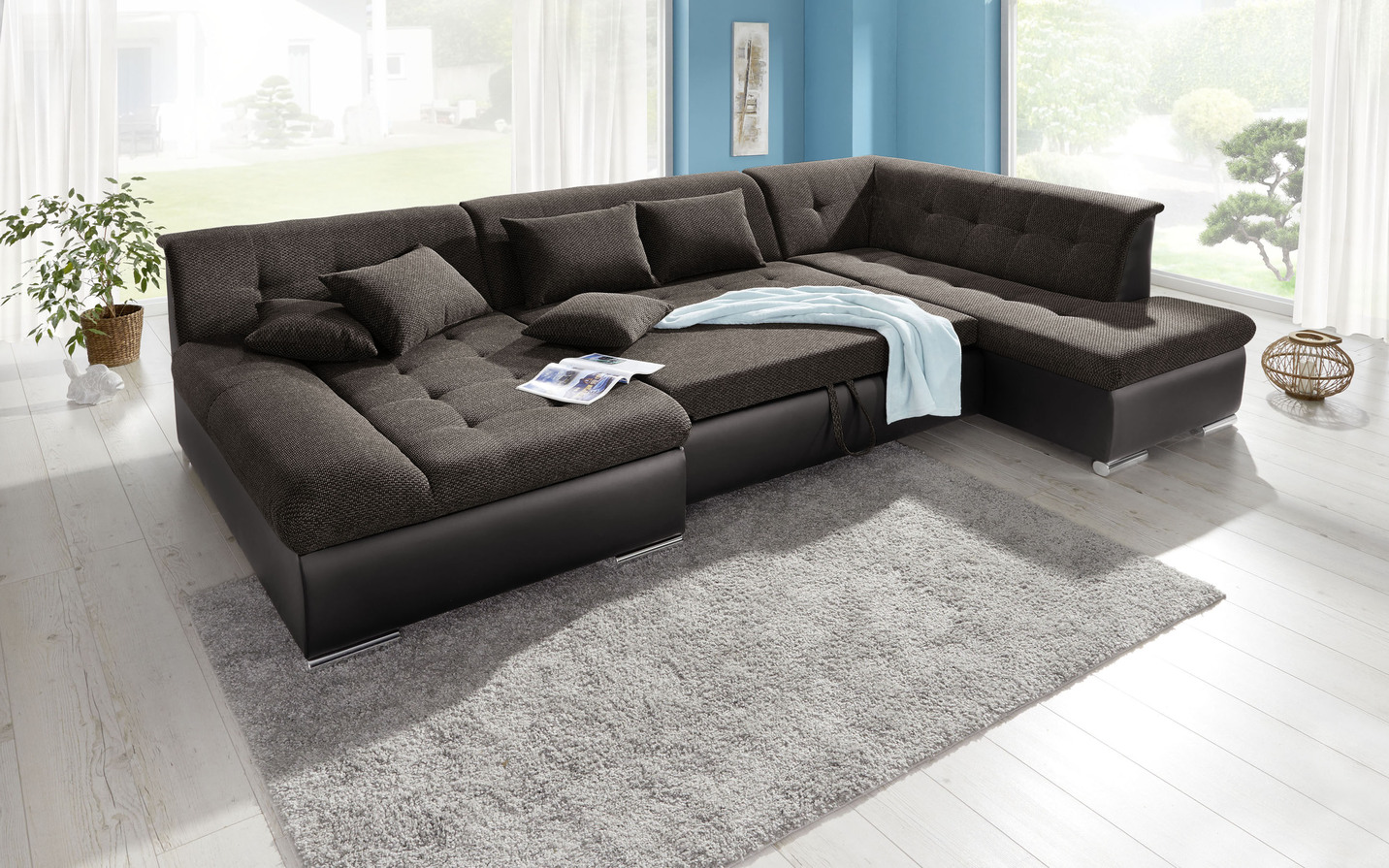Wohnlandschaft mit Bettfunktion