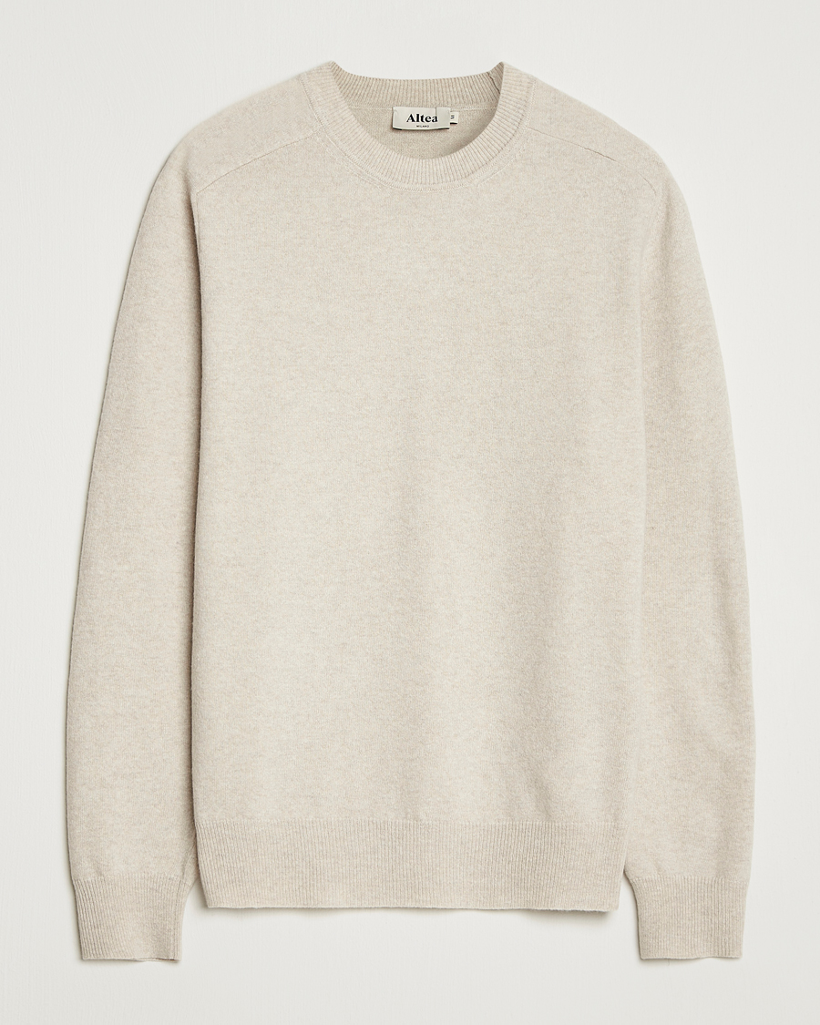 Altea Wool/Cashmere Crew Neck Pullover Beige