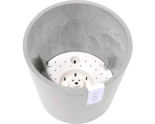 Ecopots Amsterdam plantenpot, kunststof, Ø 20 cm, H 17,5 cm, witgrijs