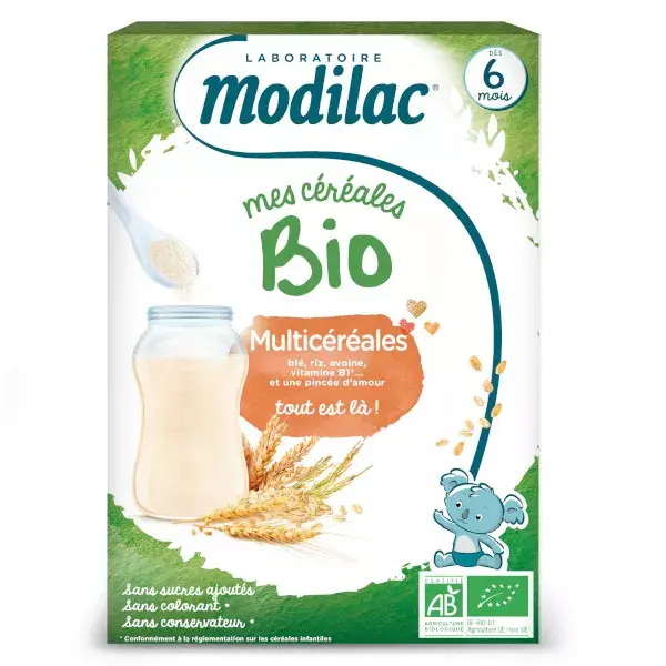 Modilac Mes Céréales Bio Multicéréales Dès 6 mois 250g