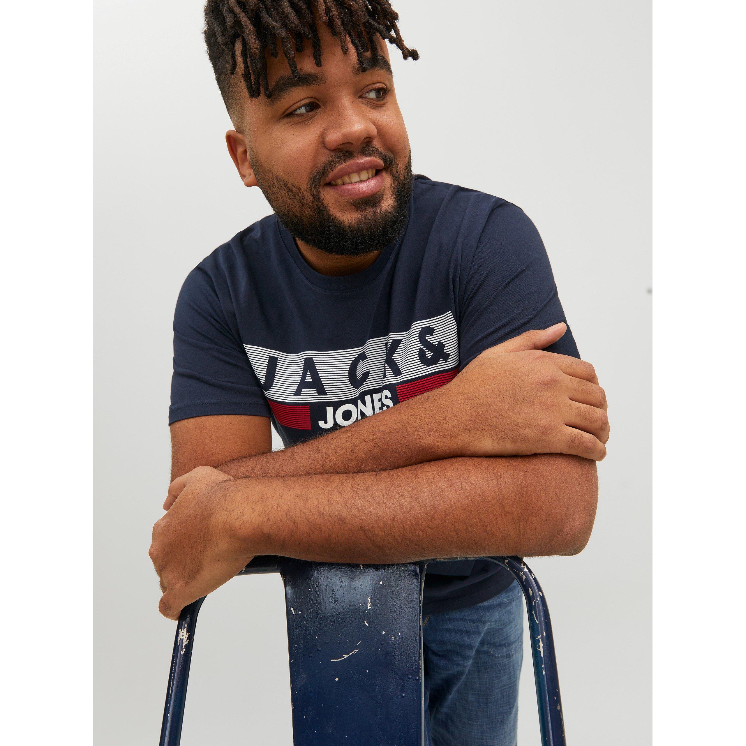 Jack and Jones Short Sleeve Logo T Shirt Mens Plus Size