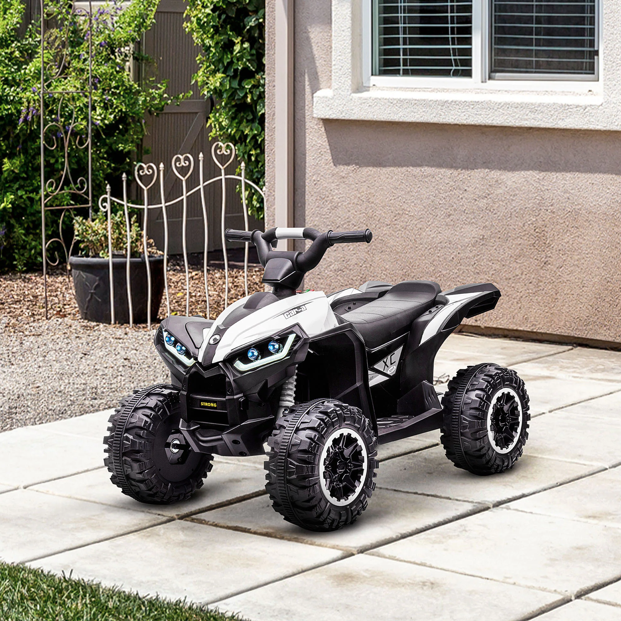 HOMCOM Elektro-Quad mit USB-Anschluss schwarz, weiß 83L x 53B x 55,5H cm
