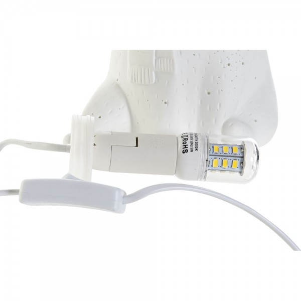 Lampe de bureau blanc porcelaine 25w 220 v led ours (17 x 12 x 23 cm)