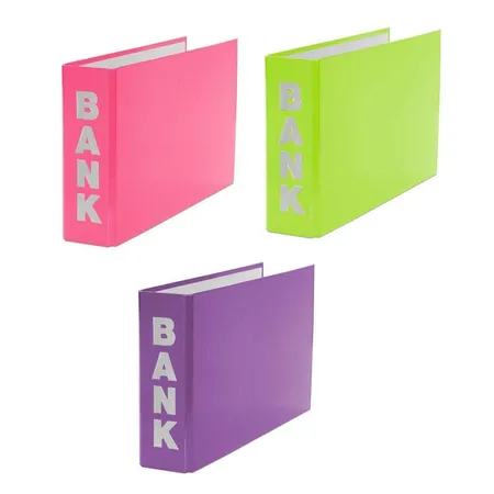 Livepac Office Bankordner für Kontoauszüge 140 x 250 mm, 3 Stück je 1x hellgrün, lila, pink