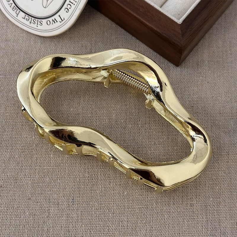 (11cm) Haarspange Klammer Metall Krallen Clip Haar Accessoire - Gold