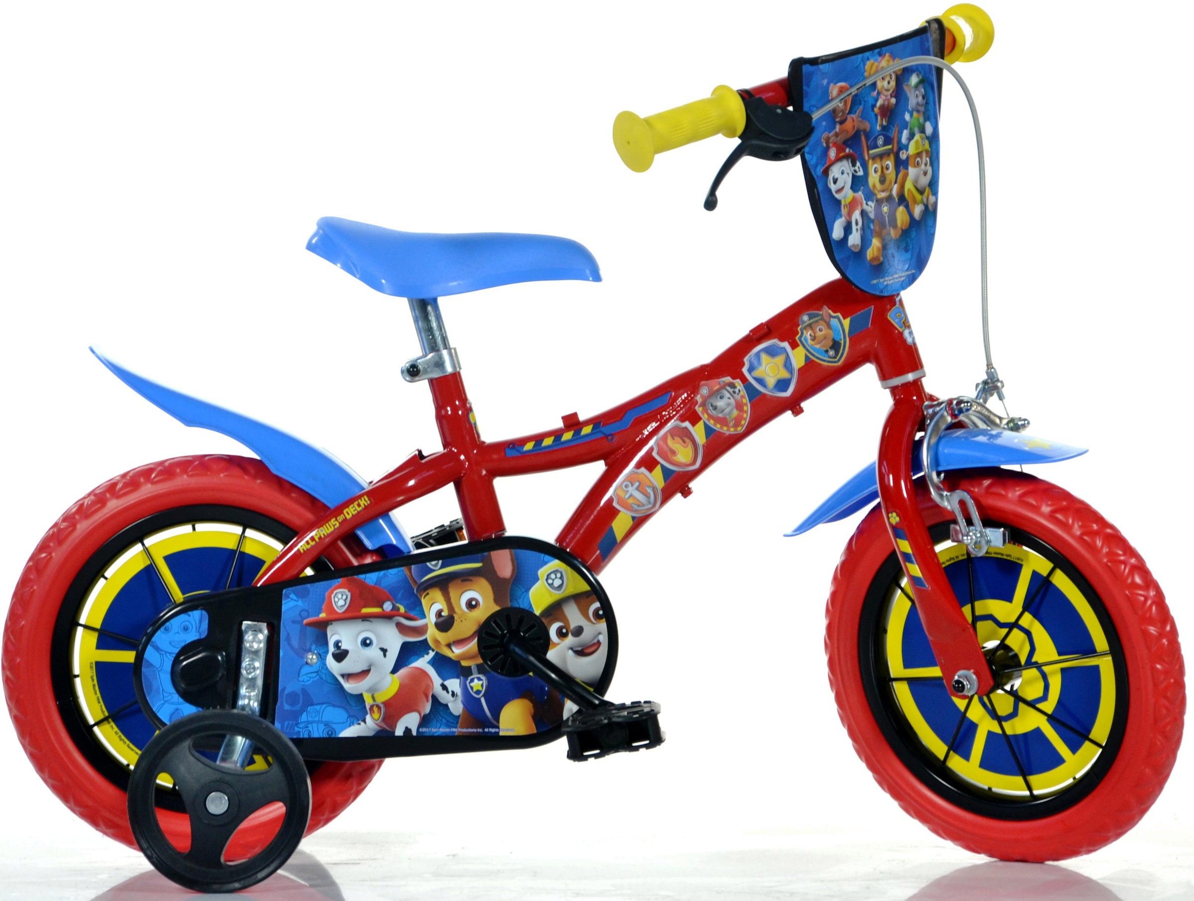 Dino Kinderfahrrad »Paw Patrol 12 Zoll« 1 Gang mit Stützrädern und Frontschild