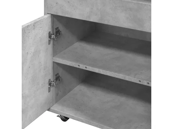 Chariot de bar gris béton 60x39,5x89 cm bois d'ingénierie
