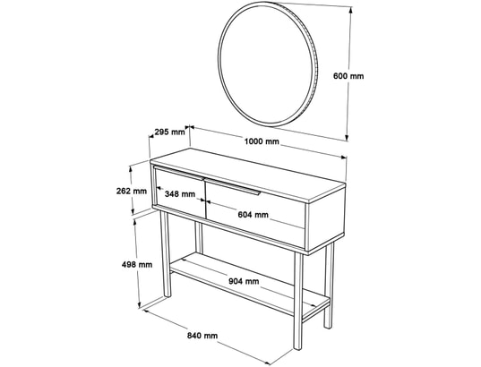 CONCEPT1 - Console On12 W blanc 100 x 29,5 x h76cm