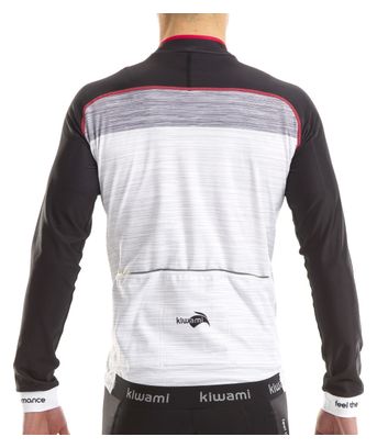 Maillot Velo Route Manches Longues Kiwami PEYRESOURDE Blanc GRAPHITE Noir