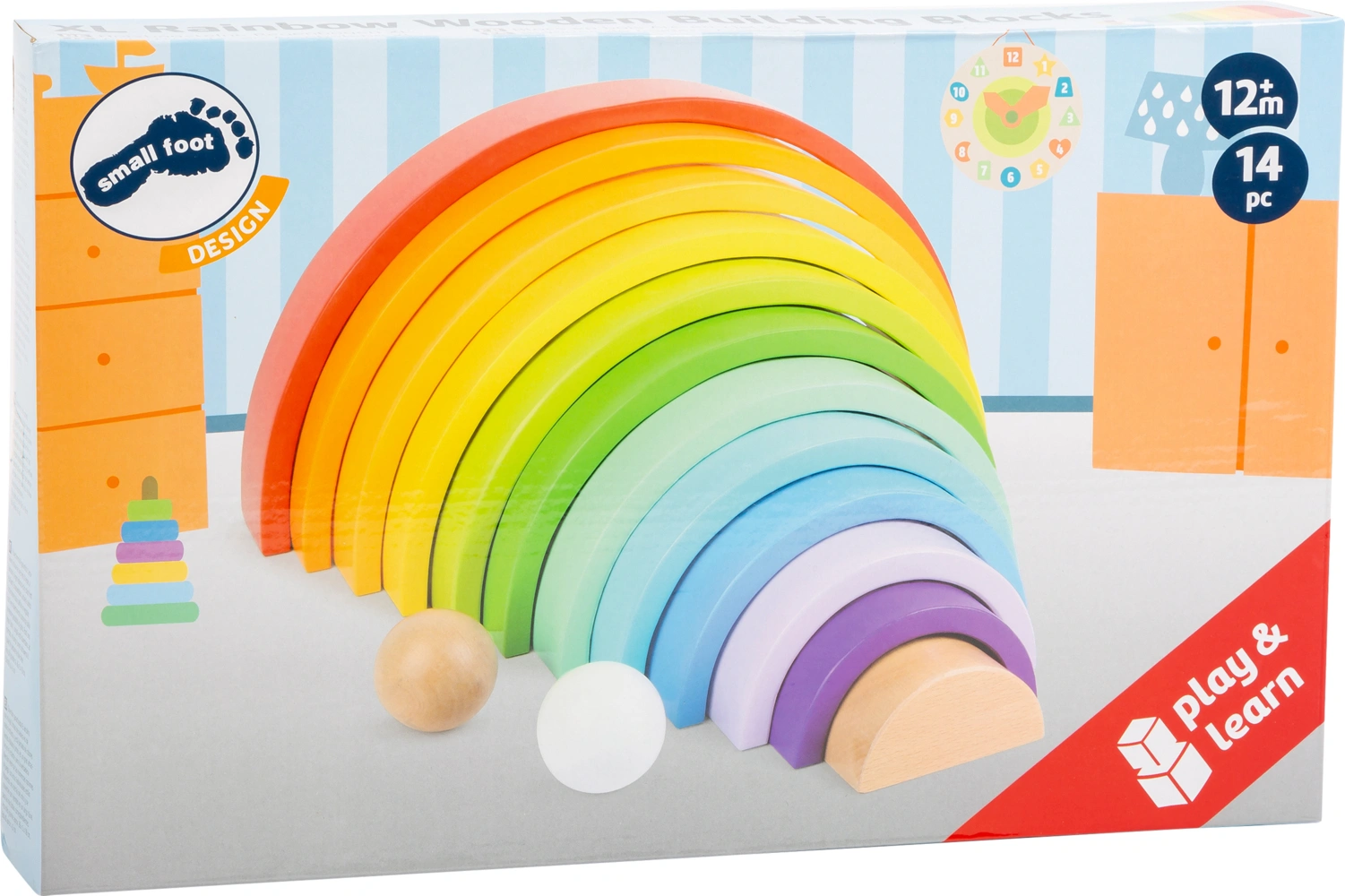 Holzbausteine REGENBOGEN XL 14-teilig aus Holz