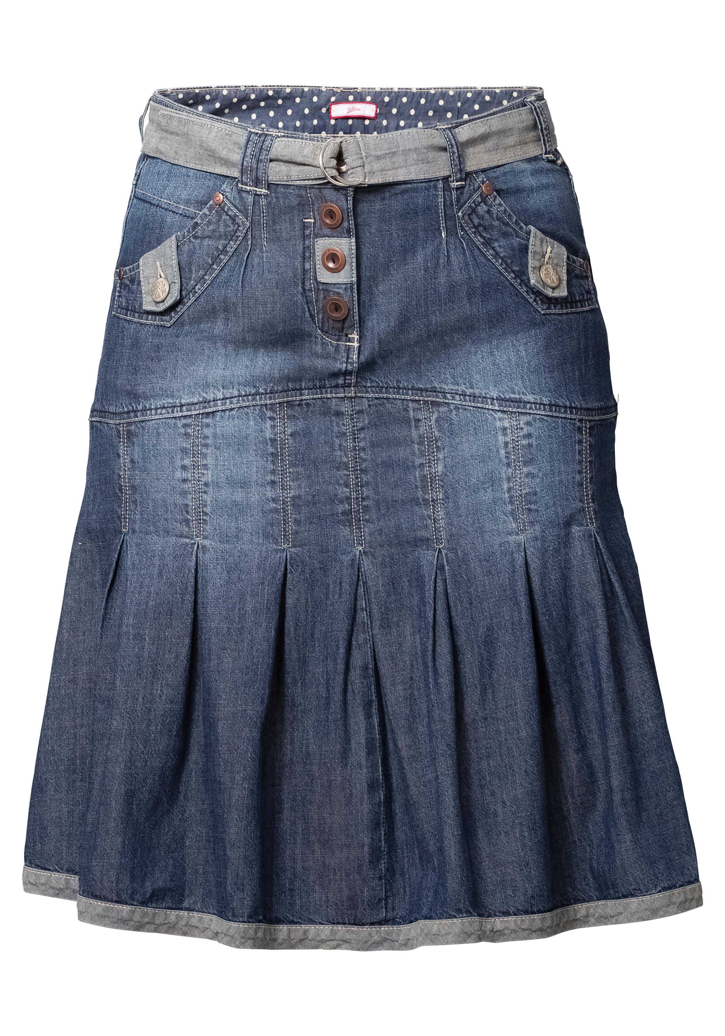 Jeansrock mit Falten