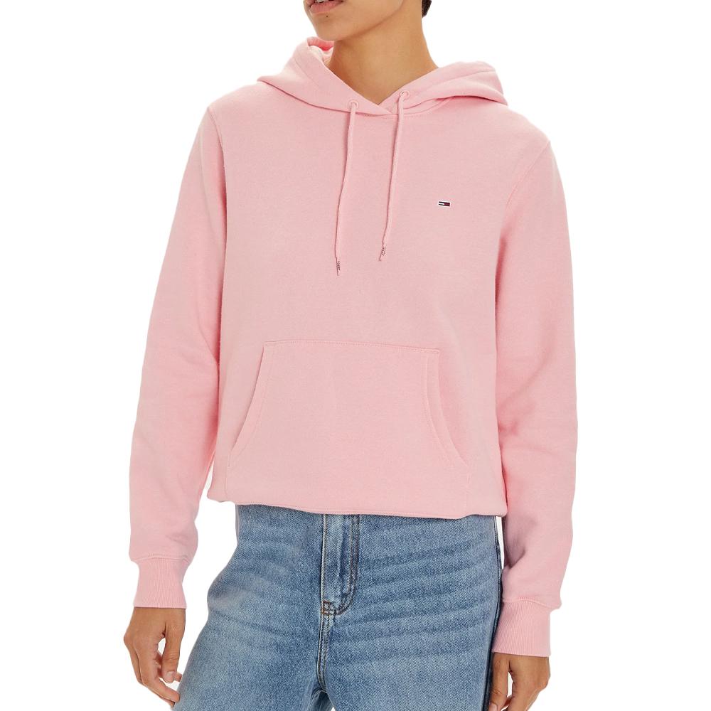Tommy Hilfiger Sweat à Capuche Rose Femme Tommy Hilfiger Flag Hoodi
