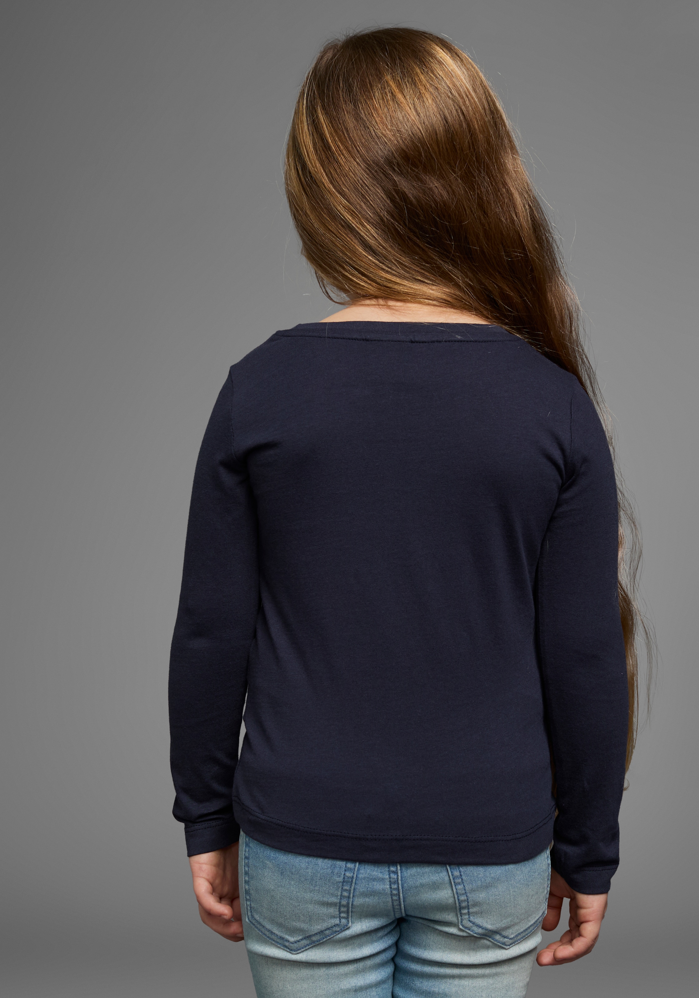 KIDSWORLD Langarmshirt »mit süssem Einhorn Druck«, langärmlig,  hüftlange Passform,  stylischer Druck