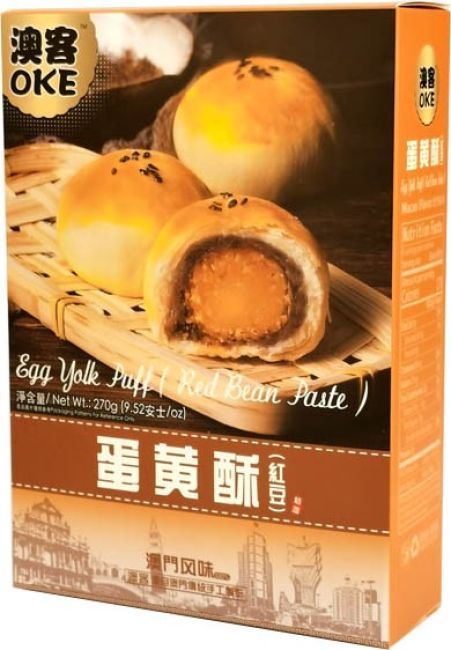 OKE Bladerdeeg Gebak Met Eidooier & Rode Bonen Pasta 270g