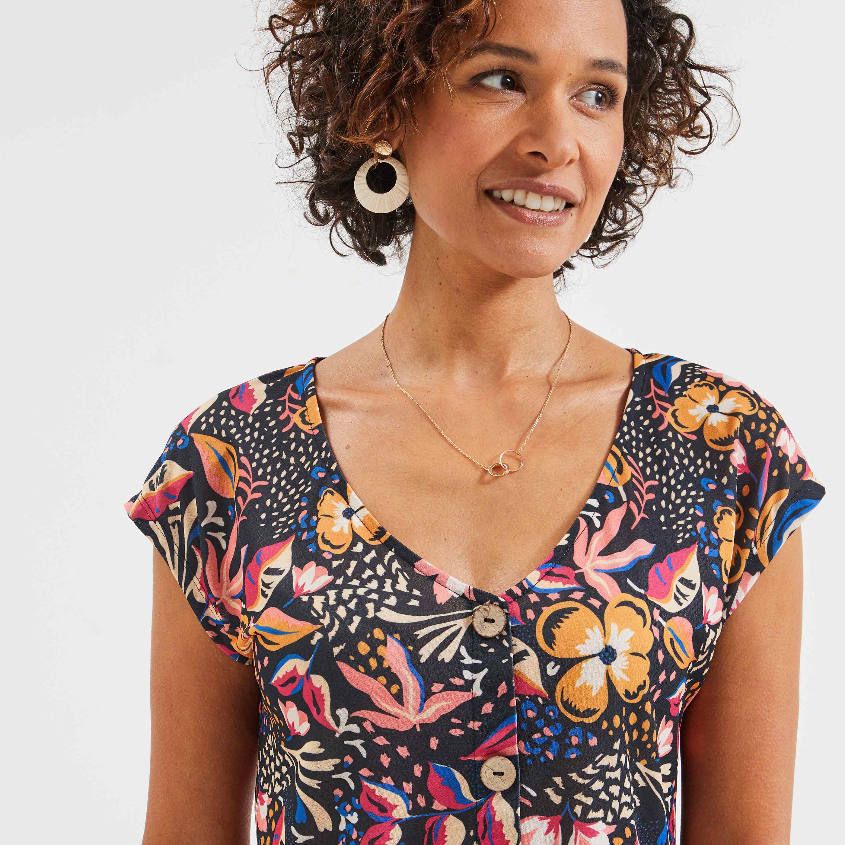 T-shirt imprimé femme - NOIR