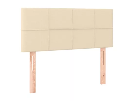 Sommier tapissier avec matelas et LED Crème 90x190 cm Tissu