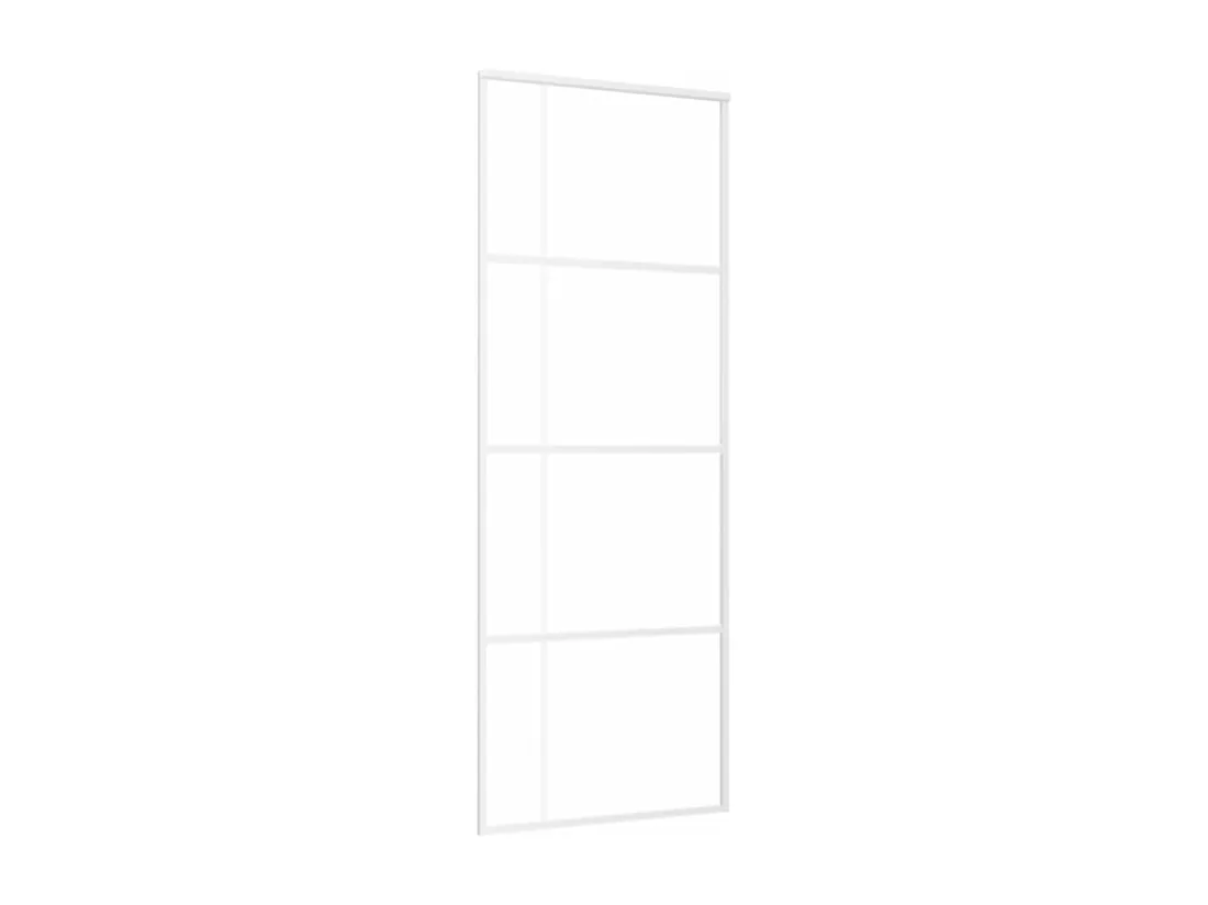 Porte coulissante Verre ESG et aluminium 76x205 cm Blanc
