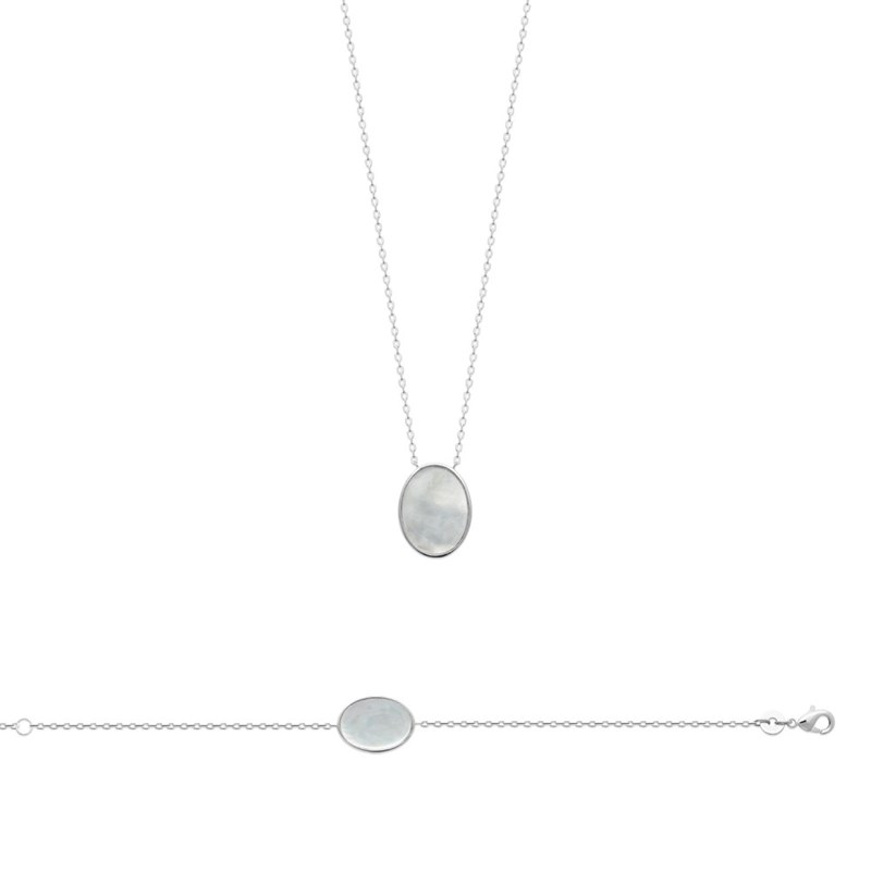Bracelet Femme - Argent 925 - Nacre - Longueur : 18 cm