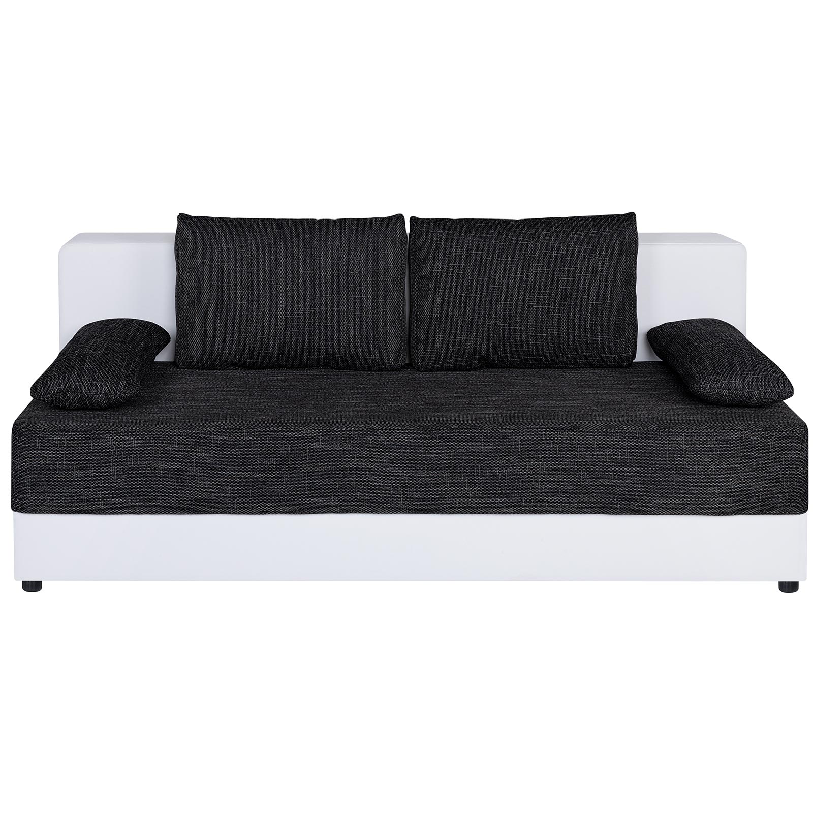 Boxspringsofa - weiß-schwarz - Dauerschläfer