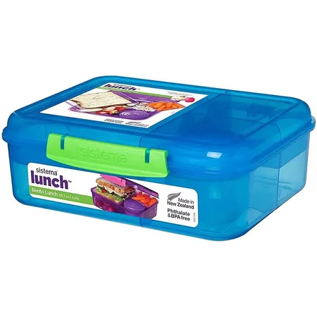 Sistema Bento Lunch Box mit Obst/Joghurt Topf, 1,65 Liter, 1 Stück, sortiert