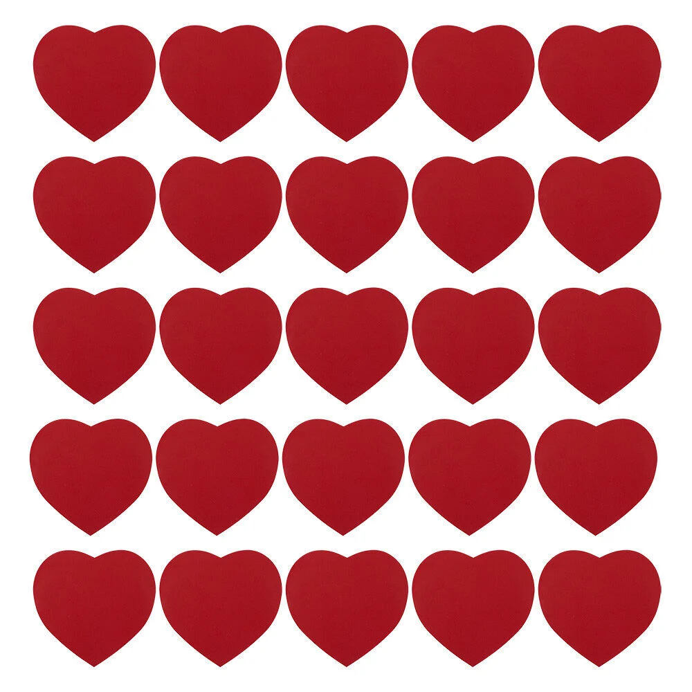 Coeur adhésif rouge x25
