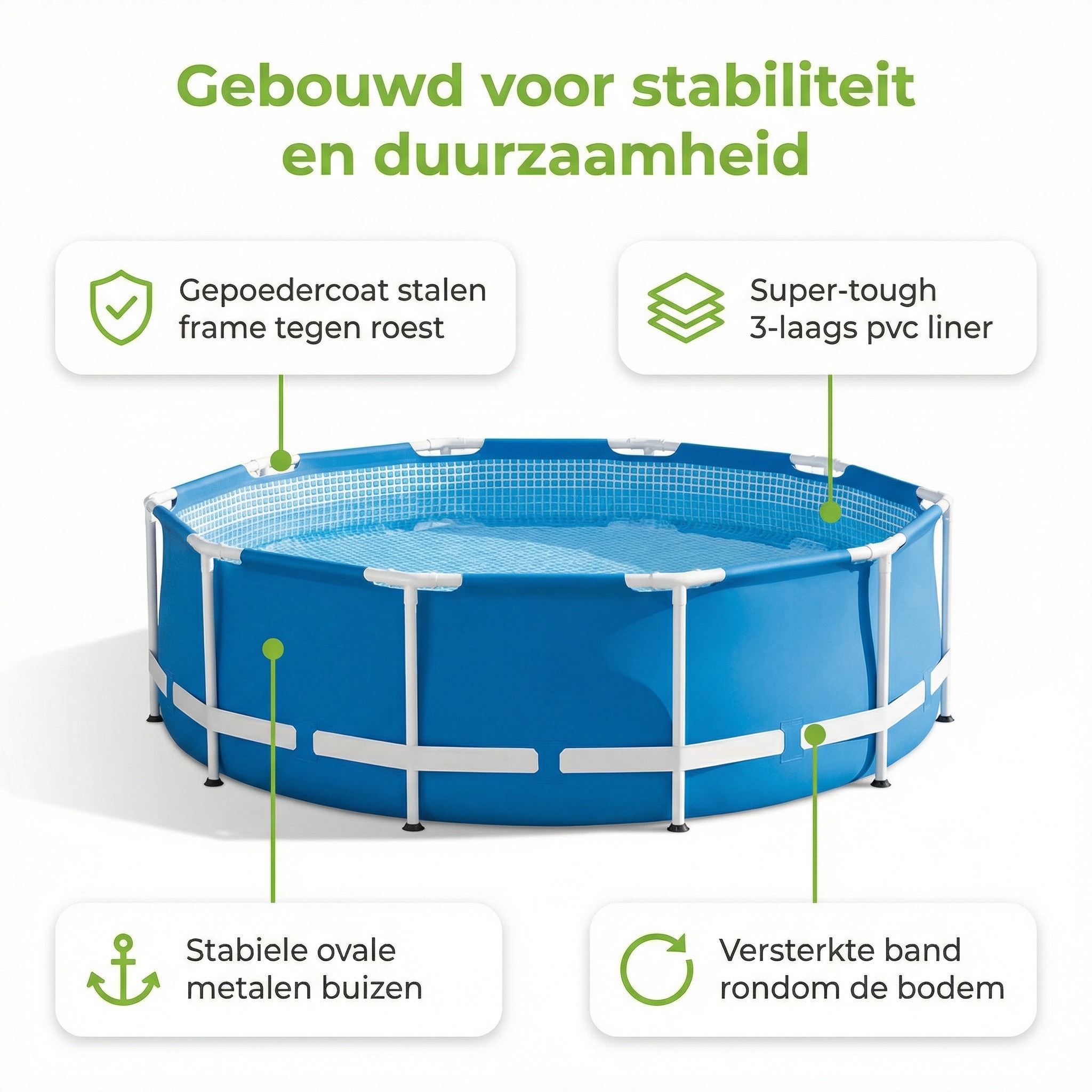 Intex metal frame 366x76cm zwembad – 3-delig