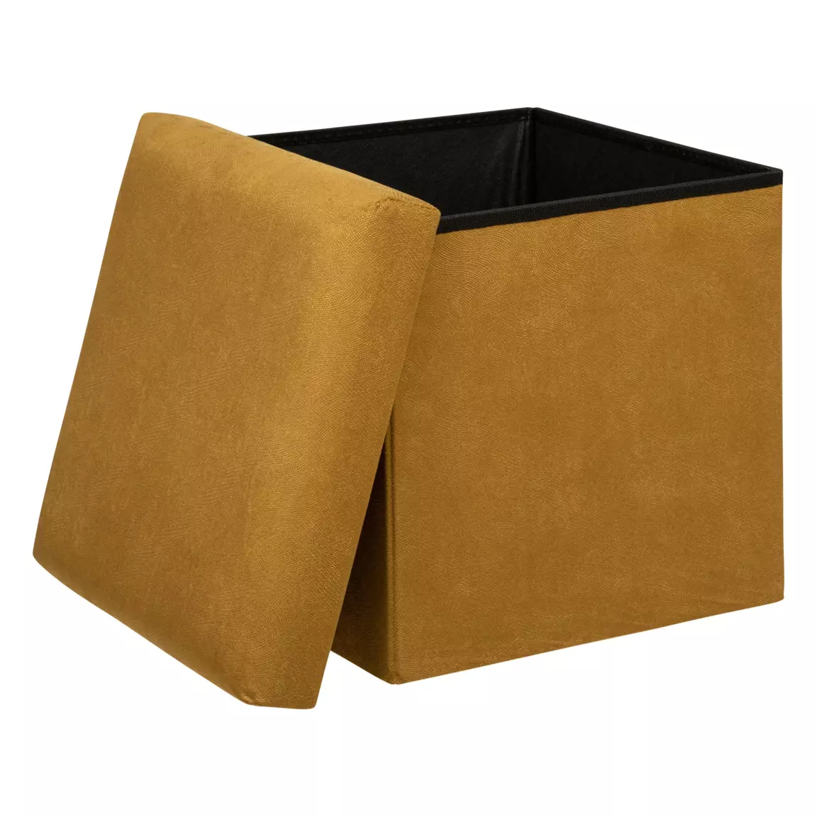 Pouf de rangement (H38 cm) Lilou Jaune moutarde