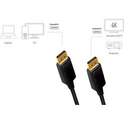 Câble de connexion DisplayPort, noir, 7,5 m
