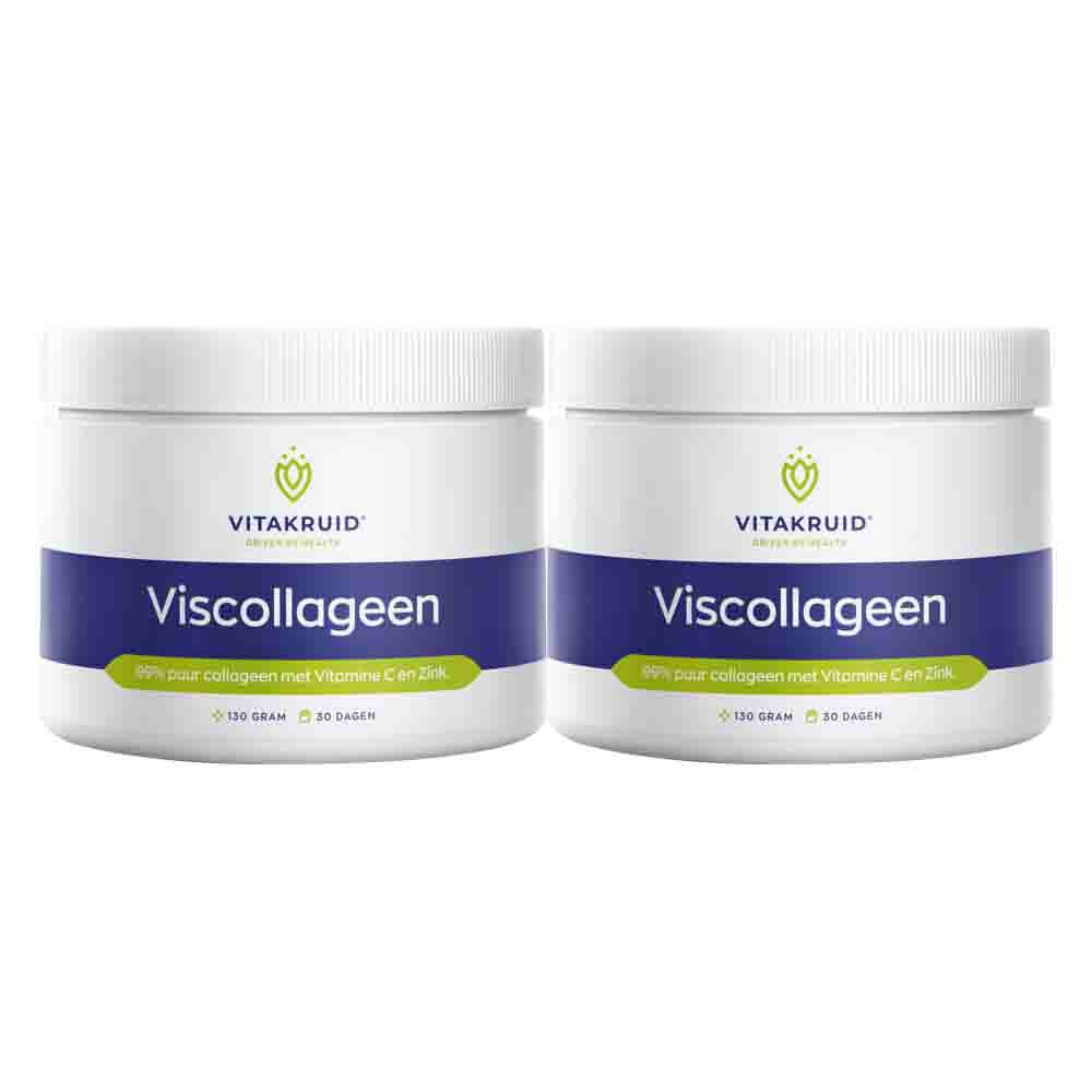 2x Vitakruid Pure Viscollageen Poeder Met C en Zink130 gr