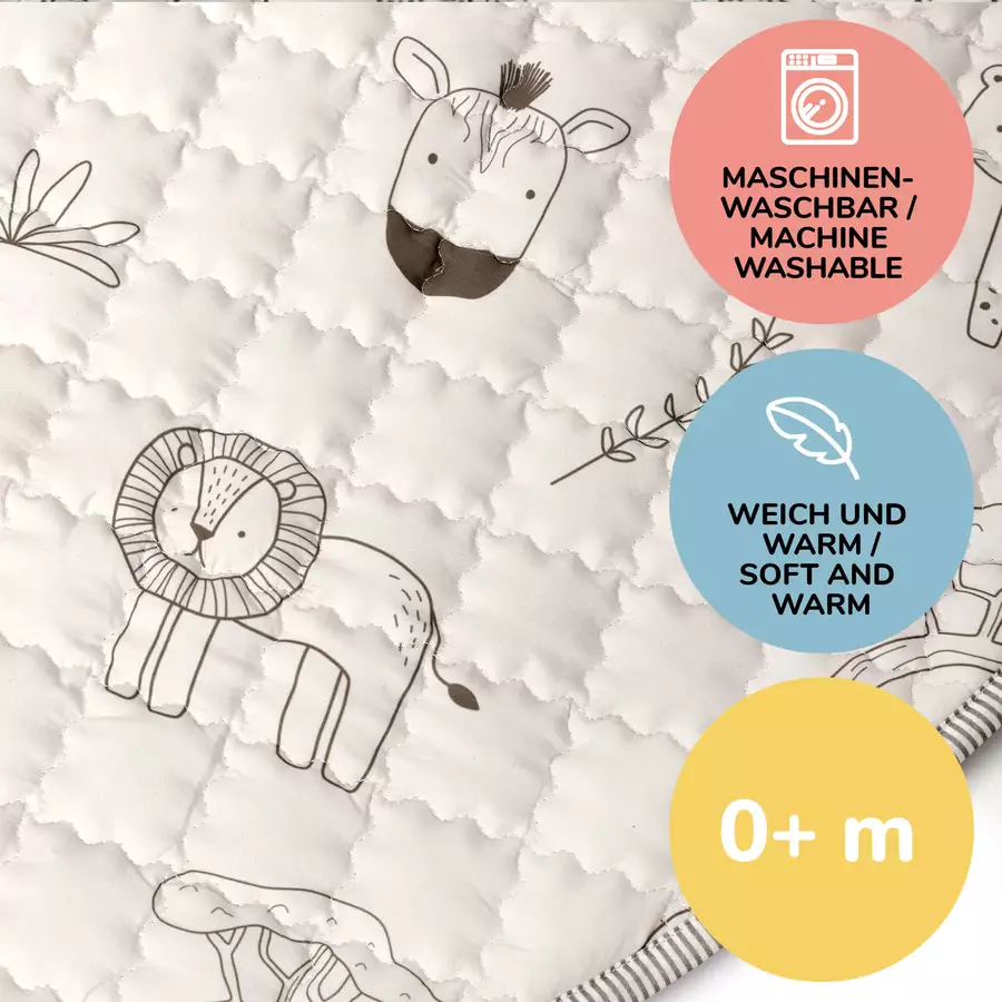 Hakuna Matte Gesteppte Krabbeldecke – Safari Tiere