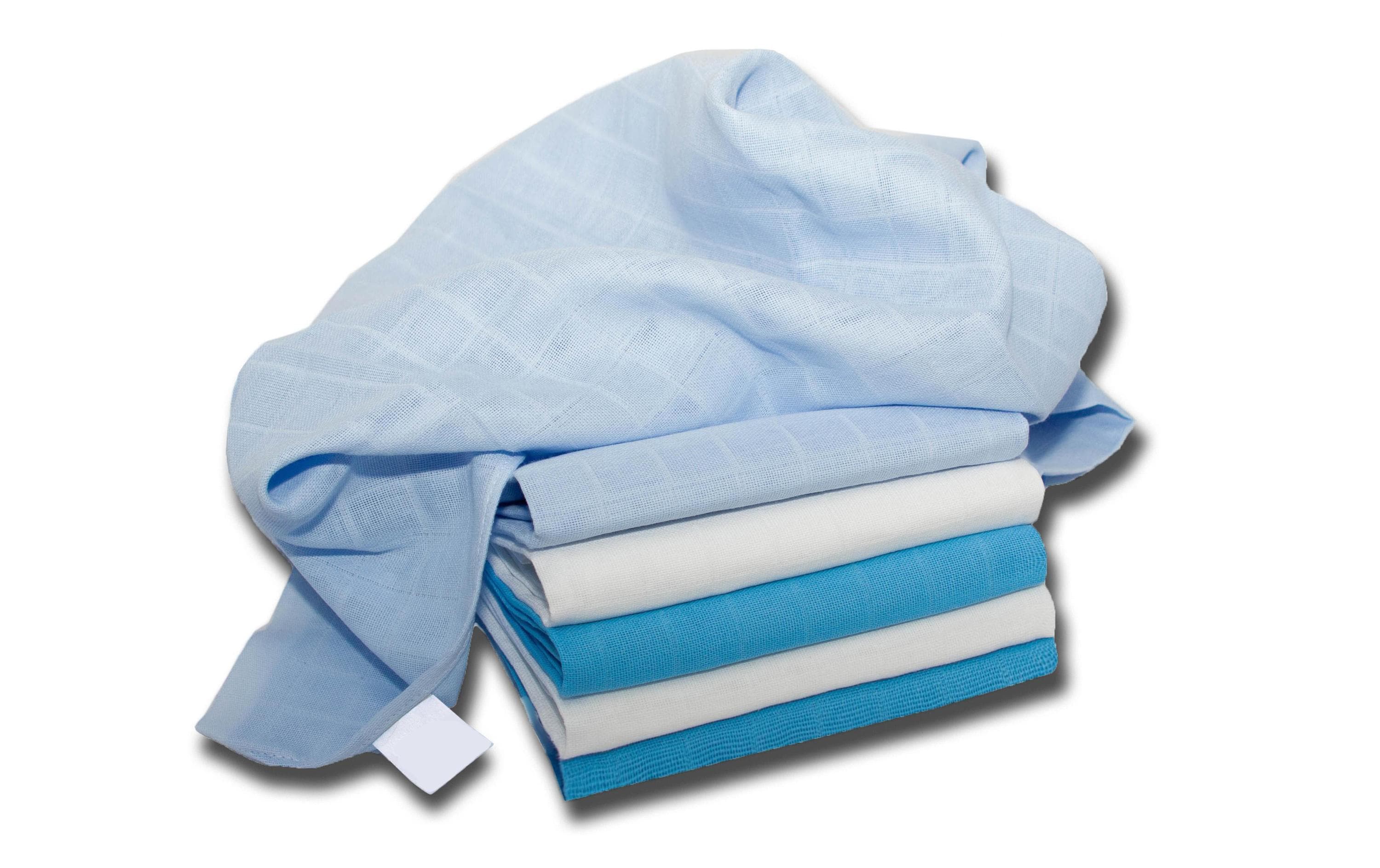 Mulltuch 6-er Set 70 x 70 cm Blau und Weiss uniMulltücher 70 x 70 cm Blau / Weiss