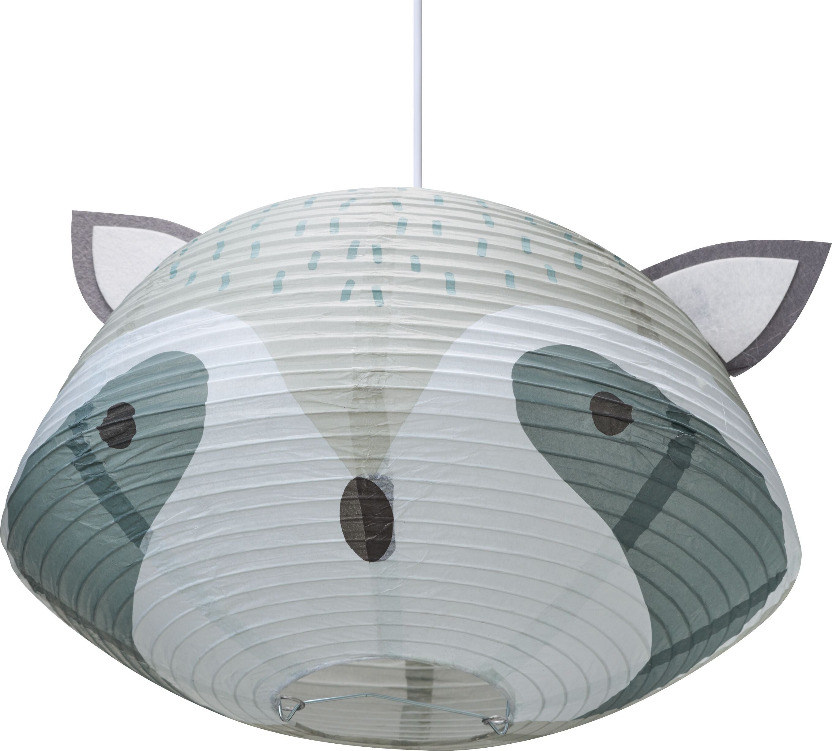 RACCOON Hängeleuchte Papier Waschbär - Grau / H: 100.0 cm x D: 35.0 cm